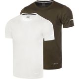 Genius Store Erkek Nem Emici Hızlı Kuruma Atletik Teknik Performans Spor T-Shirt Drıfıt-Kısakol2 - XL - Beyaz - Yeşil