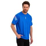 GENIUS STORE Erkek Nem Emici Hızlı Kuruma Atletik Teknik Performans Spor T-shirt (SAKS MAVİ, XL)