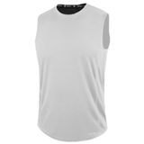 GENIUS STORE Erkek Nem Emici Hızlı Kuruma Atletik Teknik Performans Sporcu Sıfır Kol T-shirt (BEYAZ, M)