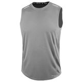 GENIUS STORE Erkek Nem Emici Hızlı Kuruma Atletik Teknik Performans Sporcu Sıfır Kol T-shirt (GRİ, L)