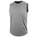 GENIUS STORE Erkek Nem Emici Hızlı Kuruma Atletik Teknik Performans Sporcu Sıfır Kol T-shirt (GRİ, XXL)