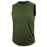 GENIUS STORE Erkek Nem Emici Hızlı Kuruma Atletik Teknik Performans Sporcu Sıfır Kol T-shirt (HAKİ, XL)