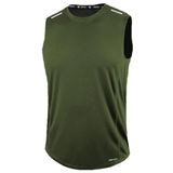 GENIUS STORE Erkek Nem Emici Hızlı Kuruma Atletik Teknik Performans Sporcu Sıfır Kol T-shirt (HAKİ, XXL)