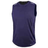 GENIUS STORE Erkek Nem Emici Hızlı Kuruma Atletik Teknik Performans Sporcu Sıfır Kol T-shirt (LACİVERT, L)