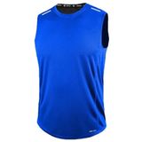 GENIUS STORE Erkek Nem Emici Hızlı Kuruma Atletik Teknik Performans Sporcu Sıfır Kol T-shirt (MAVİ, S)