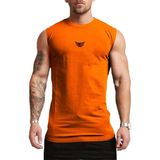 Genius Store Erkek Nem Emici Hızlı Kuruma Atletik Teknik Performans Sporcu Sıfır Kol T-Shirt Mg-Atlet - 2XL - Turuncu