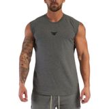Genius Store Erkek Nem Emici Hızlı Kuruma Atletik Teknik Performans Sporcu Sıfır Kol T-Shirt Mg-Atlet Füme M