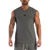 Genius Store Erkek Nem Emici Hızlı Kuruma Atletik Teknik Performans Sporcu Sıfır Kol T-Shirt Mg-Atlet Füme S