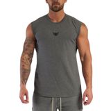 Genius Store Erkek Nem Emici Hızlı Kuruma Atletik Teknik Performans Sporcu Sıfır Kol T-Shirt Mg-Atlet Füme Xl