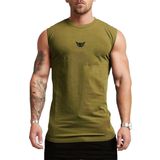 Genius Store Erkek Nem Emici Hızlı Kuruma Atletik Teknik Performans Sporcu Sıfır Kol T-Shirt Mg-Atlet Haki Xl