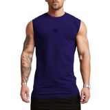 Genius Store Erkek Nem Emici Hızlı Kuruma Atletik Teknik Performans Sporcu Sıfır Kol T-Shirt Mg-Atlet Lacivert 2Xl
