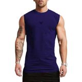 Genius Store Erkek Nem Emici Hızlı Kuruma Atletik Teknik Performans Sporcu Sıfır Kol T-Shirt Mg-Atlet Lacivert M