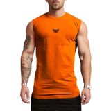 Genius Store Erkek Nem Emici Hızlı Kuruma Atletik Teknik Performans Sporcu Sıfır Kol T-Shirt Mg-Atlet Turuncu Xl