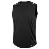 GENIUS STORE Erkek Nem Emici Hızlı Kuruma Atletik Teknik Performans Sporcu Sıfır Kol T-shirt (SİYAH, M)