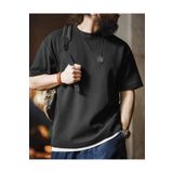 GENIUS STORE Erkek Oversize Bisiklet Yaka Kısa Kollu Waffle Tişört WAFFLE-BİSİKLETYAKA