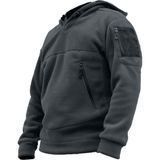 Genıus Store Erkek Polar Outdoor Kapşonlu Kombat Tactical Cepli Polar - Füme
