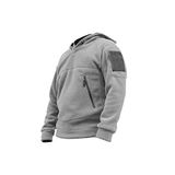 Genıus Store Erkek Polar Outdoor Kapşonlu Kombat Tactical Cepli Polar (KAPŞONLU AÇIK GRİ/S)