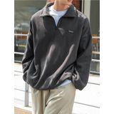 Genius Store Erkek Polar Oversize Sweatshirt Polar Sweatshirt - 2XL - Füme
