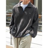 Genıus Store Erkek Polar Oversize Sweatshirt Polar Sweatshirt Füme