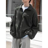 Genıus Store Erkek Polar Oversize Sweatshirt Polar Sweatshirt Kahverengi