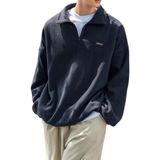 GENIUS STORE Erkek Polar Oversize Sweatshirt Polar Sweatshirt OVERSIZE-POLAR (LACİVERT, S)