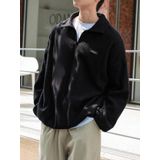 Genius Store Erkek Polar Oversize Sweatshirt Polar Sweatshirt - S - Siyah