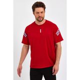 Genıus Store Erkek Spor Tişört Baskılı Fitness, Antrenman Fit - Kırmızı