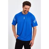 Genıus Store Erkek Spor Tişört Baskılı Fitness, Antrenman Fit - Mavi