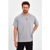 Genius Store Erkek Spor Tişört Baskılı Fitness, Antrenman Fit T-Shirt Gri L