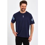 Genius Store Erkek Spor Tişört Baskılı Fitness, Antrenman Fit T-Shirt Lacivert M