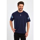 Genius Store Erkek Spor Tişört Baskılı Fitness, Antrenman Fit T-Shirt Lacivert S