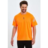 Genius Store Erkek Spor Tişört Baskılı Fitness, Antrenman Fit T-Shirt Turuncu M