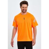 Genius Store Erkek Spor Tişört Baskılı Fitness, Antrenman Fit T-Shirt Turuncu S