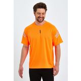 Genius Store Erkek Spor Tişört Baskılı Fitness, Antrenman Fit T-Shirt Turuncu Xl