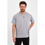 Genıus Store Erkek Spor Tişört Baskılı Fitness, Antrenman Fit - XL - Gri