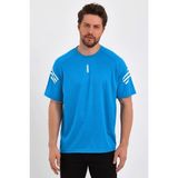 Genıus Store Erkek Spor Tişört Baskılı Fitness, Antrenman Fit - XL - Turkuaz