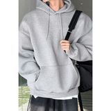 Genius Store Erkek Sweatshirt Kanguru Cepli Içi Polarlı 3 Iplik Kapüşonlu Oversize sweatshirt Kanguru-Sweatshırt - Gri