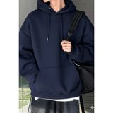 Genius Store Erkek Sweatshirt Kanguru Cepli Içi Polarlı 3 Iplik Kapüşonlu Oversize sweatshirt Kanguru-Sweatshırt - Lacivert - XL