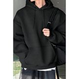 Genius Store Erkek Sweatshirt Kanguru Cepli Içi Polarlı 3 Iplik Kapüşonlu Oversize sweatshirt Kanguru-Sweatshırt - Siyah - 2XL