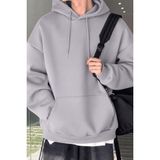 Genius Store Erkek Sweatshirt Kanguru Cepli Içi Polarlı 3 Iplik Kapüşonlu Oversize sweatshirt Kanguru-Sweatshırt - XL - Açık Gri