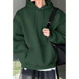 Genius Store Erkek Sweatshirt Kanguru Cepli Içi Polarlı 3 Iplik Kapüşonlu Oversize sweatshirt Kanguru-Sweatshırt - Yeşil