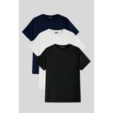 Genius Store Erkek Tişört Standart Kalıp Basic Bisiklet Yaka T-Shırt Basıc-Mankensiz3 - Bulunmuyor - Siyah - Beyaz - Lacivert