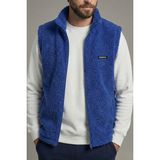 Genius Store Erkek Yelek Içi Şardonlu Sherpa Peluş Yelek Tam Fermuarlı Cepli Kuzu Outdoor Yelek - 2XL - İndigo