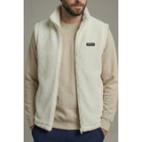 Genius Store Erkek Yelek Içi Şardonlu Sherpa Peluş Yelek Tam Fermuarlı Cepli Kuzu Outdoor Yelek - Ekru