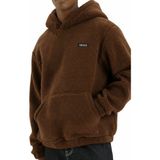 Genius Store Genıus Store Erkek Kapüşonlu Polar Sherpa Kuzu Kumaş Içi Şardonlu Kapüşonlu sweatshırt Sherpa-Kap - Kahverengi