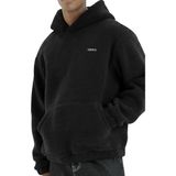 Genius Store Genıus Store Erkek Kapüşonlu Polar Sherpa Kuzu Kumaş Içi Şardonlu Kapüşonlu sweatshırt Sherpa-Kap - Siyah