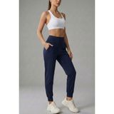 Genius Store Kadın Eşofman Yüksek Bel Jogger Scuba Kumaş Cepli Rahat Kesim Jogger Eşofman Altı - Lacivert