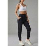 Genius Store Kadın Eşofman Yüksek Bel Jogger Scuba Kumaş Cepli Rahat Kesim Jogger Eşofman Altı - Siyah