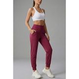 Genius Store Kadın Eşofman Yüksek Bel Jogger Scuba Kumaş Cepli Rahat Kesim Jogger Eşofman Altı - XS - Bordo