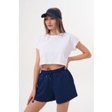GENIUS STORE Kadın Modal Şort Beli Lastikli Cepli Şort MODAL-ŞORT
